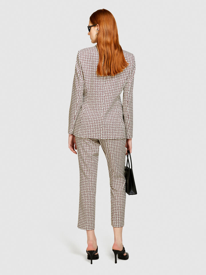 Printed slim fit blazer - women's jackets - Multi-color | Sisley image number 3